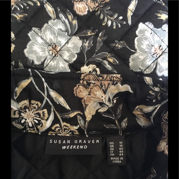 NWT Susan Graver Floral Zip Front Puffer Vest 10 - Picture 4 of 5
